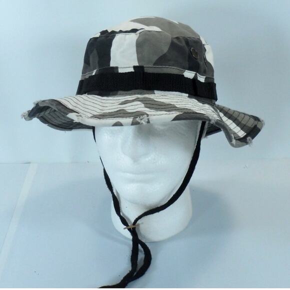DPC Doreman Pacific Co Camo Boonie Bucket Cap Hat Distressed Fishing Hiking Sz M - Picture 1 of 9